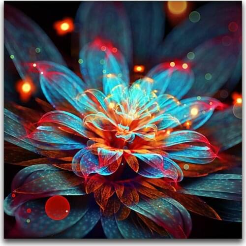 Colored Flowers Printed Water-Soluble Canvas 11CT Cross-Stitch Kit Embroidery DMC Threads Painting Needlework Wholesale
