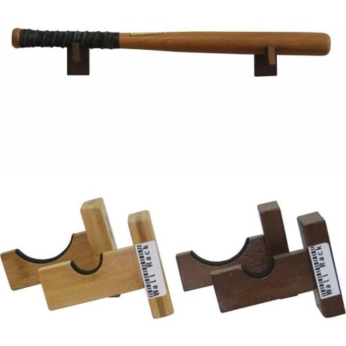 Baseball Bat Wall Mount for Horizontal Display - Solid Wood Holder W/Felt Liner and Hidden Screws Handmade (2 Color Options)
