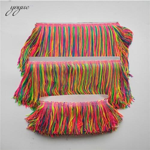Wholesale 5-10 Yards/lot Colorful Fringe Trim Tassel Lace Fringe Trimming Lace For DIY Latin Dress Stage Clothes Accessories
