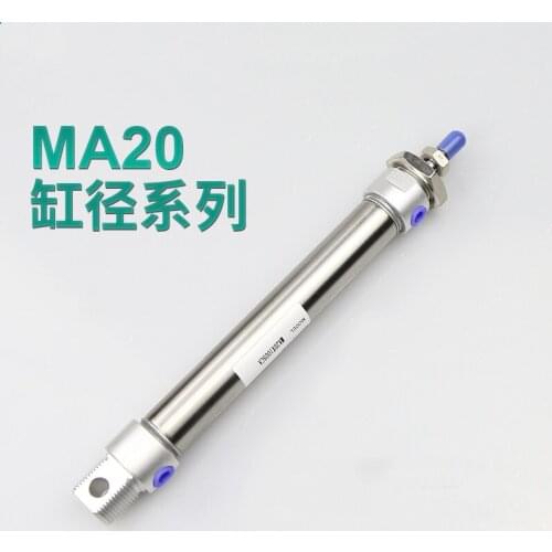 Free shipping Pneumatic Stainless Air Cylinder 20MM Bore 450MM Stroke , MA20X450-S-CA, 20*450 Double Action Mini Round Cylinders