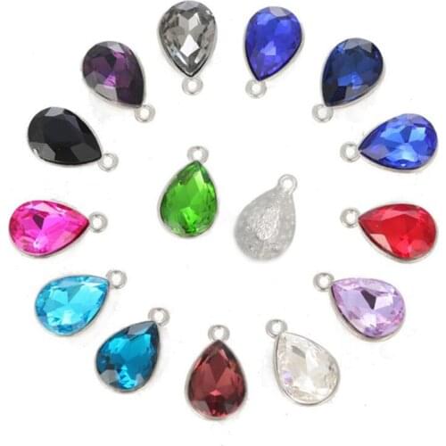 10pcs Crystal Glass Water Drop Charms Pendant for Jewelry Making fit Charm Beads Bracelet Necklace Pendant DIY Crafts Supplier