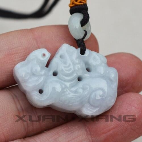 Drop Shipping Men Necklaces Pendants Natural Jadeite Jades Pendant Carved PIXIU Pendants 2018 Gift for Women Fashion Jewelry