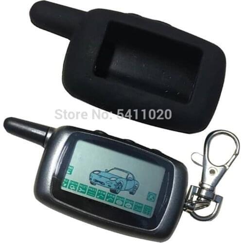 Russian A9 LCD Remote Control Keychain Fob + Silicone Case For Two Way Car Alarm System Anti-Theft Key Chain StarLine A9
