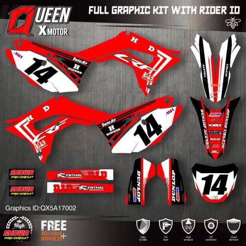 QUEEN X MOTOR Custom Team Graphics Backgrounds Decals Stickers Kit For HONDA 2018-2020 CRF250R 2017-2020 CRF450 002