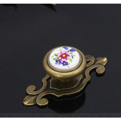 Drawer cabinet knobs pulls Dresser cupboard door pulls handles backplane with knobs rustico vintage rural ceramic furniture knob