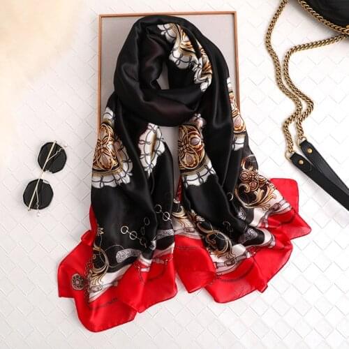 China Style Spring And Summer Soft Print Silk Muffler Women Fashion Multicolor Lady Party Shawl Large Size Luxury Wraps Hijab