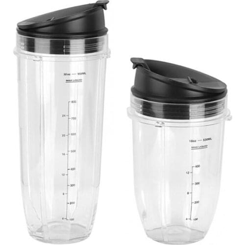 18 32 oz Ounce Cup with Sip N Seal Lids Spare Replacement Parts Accessories for Nutri Ninja Auto-iQ and Duo Blenders Juicer