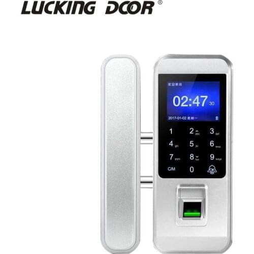 Glass door fingerprint lock Office single/double door password lock card remote remote control electronic access control