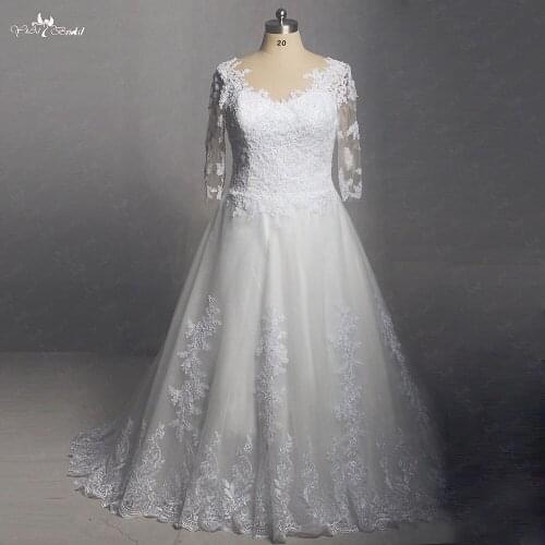 RSW1403 Yiaibridal Real Job Half Sleeves Vestido Longo Plus Size Wedding Dress