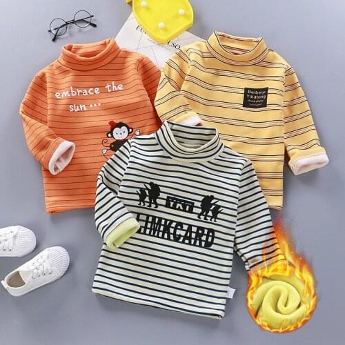 2020 Baby Sweatshirt Warm Plus Velvet Hoodie Winter Sweatshirt Toddler Boys Girls Baby Clothes Winter