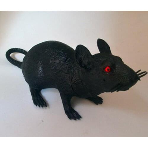 Horror Black Rubber Halloween Rat Toy Party Decoration Easter Scary Hanging Decor Red Eyes Rats Science Lab Laboratory props