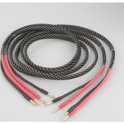 High Quality Pair Pure copper loudspeaker cable HIFI Banana plug to Banana plug speaker cable Center Audio Speaker cable