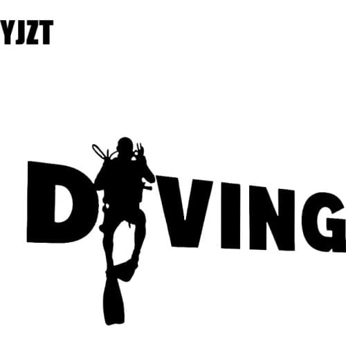YJZT 17.3*10.2CM Coolest Diving Unique Silhouette Car Sticker Vinyl Decor C12-0670