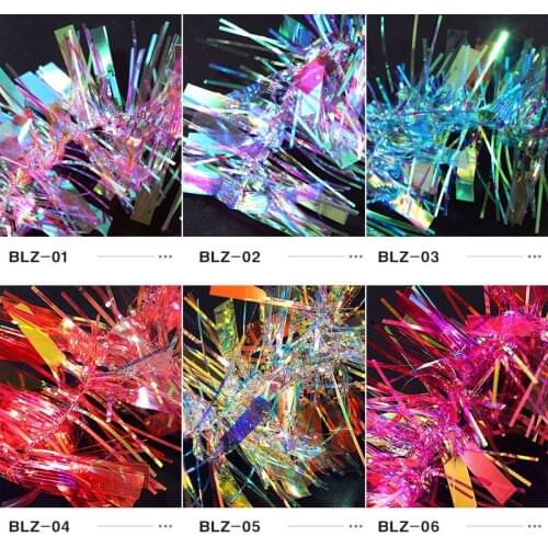 1pcs Color Flash Nail Stickers Decals Nail Art New Year Manicure Full Wraps Tool Fake Nails Press On Nails With Glue Sticker DL