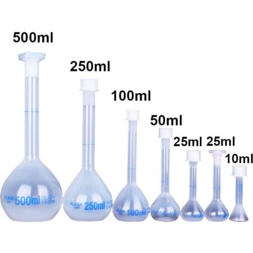 10ml-1000ml New Home/Lab Plastic Volumetric Flask For Chemistry Experienment Reagent Bottles w/Screw Socket Type