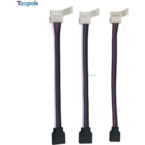 10pcs 4pin 5pin Strip To Controller Solderless Easy LED Connector wih 13cm Cable for 10mm 12mm RGB RGBW LED Strip