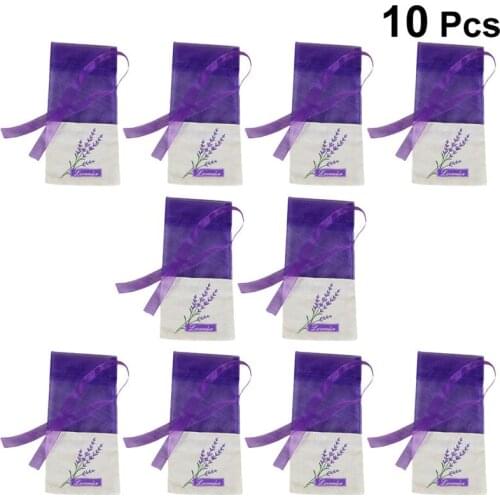 10pcs Floral Printing Lavender Bags Empty Fragrance Pouch Sachets Bag For Relaxing Sleeping Deep Purple Lavender Sachet Bag Gift