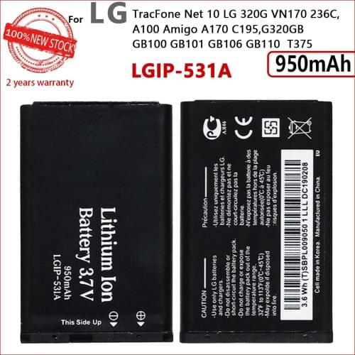 100% Genuine LGIP-531A For LG TracFone Net 10 T375 320G VN170 236C,A100 Amigo A170 C195,G320GB GB100 GB101 GB106 GB110 LGIP-530