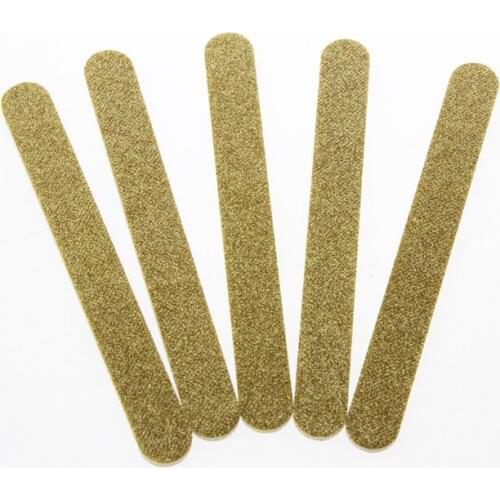 5Pcs/Set Golden Glitter Single Side Women Girls Fingernail Art Beauty Tool Emery Board Nail Buffer Block Manicure Nail Files