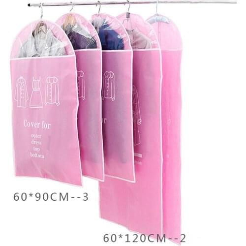 5Pcs Clothes Protector Wardrobe Storage Bag Case Laundry Trench Coat Dress Garment Suit Dust Cover Fur Coat Carrier Hanging Bags