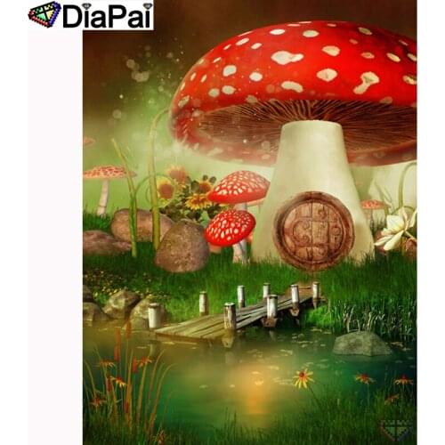 DIAPAI Diamond Painting 5D DIY 100% Full Square/Round Drill "Mushroom house" Diamond Embroidery Cross Stitch 3D Decor A23658