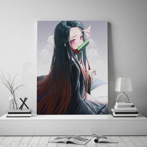 Nezuko Kamado Kimetsu no Yaiba anime Canvas poster Painting wall Art decor Living room Bedroom Study Home Decoration Prints