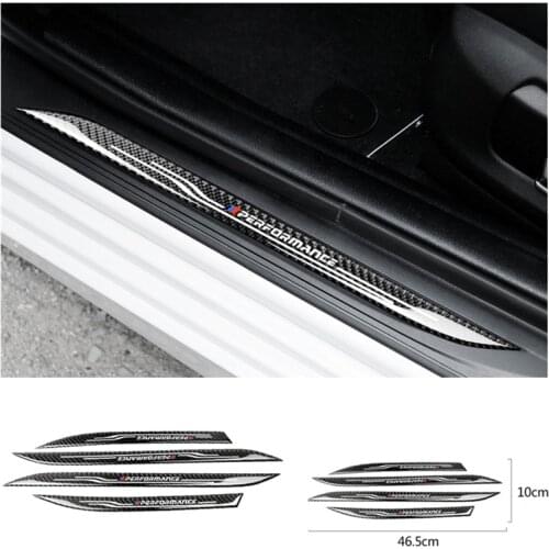 Car Styling Door Sill Scuff Plate Guards Decal Accessories Carbon Fiber Threshold Protector Stickers for BMW F10 5 Series 11-17
