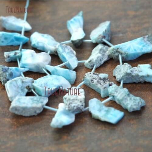 Random Size Point Beads Stone Larimar Loose Beads Strand Dot Jewelry Accessory Strands In 16-40 mm BE10819