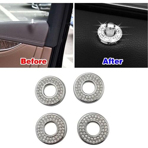 For Mercedes Benz GLC 253 2015-2019 Door Bolt Lock Pin Switch Trim Button Refit Modify Artificial Crystal Diamond Decal