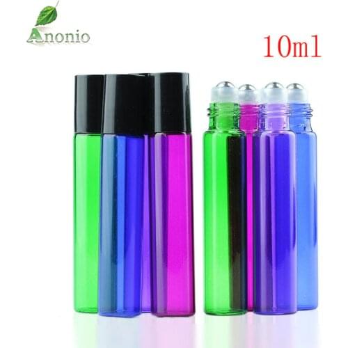 Essential Oil Glass Roller Bottles 10ml Glass Roll On Bottle With Metal Ball Deodorant Container HZ05C