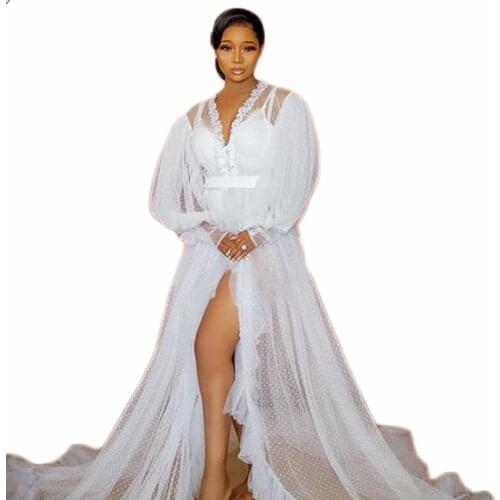 Elegant Evening Dresses Maternity Photoshoot Babyshower Gowns Custom Made Long Sleeve Sexy Split Maternity Prom Party Dress