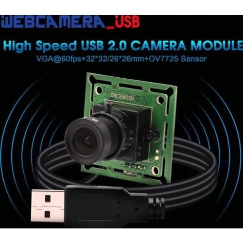 ELP 640*480P 0.3mp cmos OV7725 vga industrial Camera Module Webcam Usb board with 3.6mm Lens