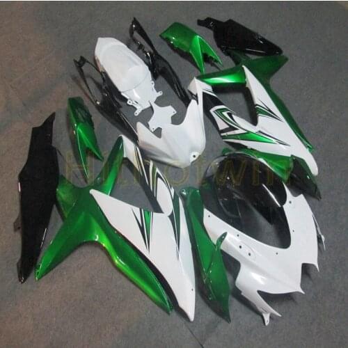 GSX-R750 K8 Injection mold motorcycle Fairing hull for GSX-R600750 K8 2008 2009 2010 motor panels Bolts green whiteGSX-R600