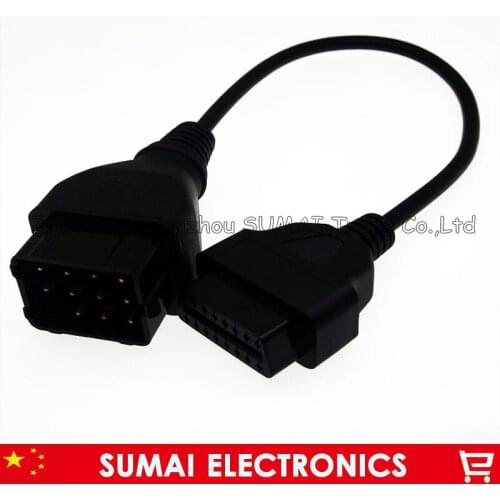 Good quality auto 12 Pin to 16 Pin OBD2 diagnostic cable for Renault,OBDII conversion plug for Renault.car