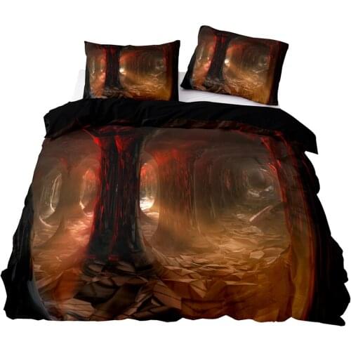 3D Glowing Cave Pattern Duvet Cover Set With Pillowcase, 240x220 Quilt Cover, 264×228 Blanket Cover,King Size Bedding Set