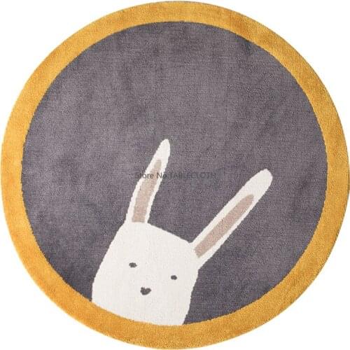 Childrens Room Childrens Round Carpet Bedroom Full of Cute Nordic Ins Bedside Household Floor Mats Thick Princess Carpet