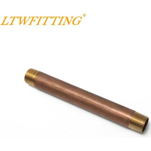 LTWFITTING Brass Pipe 12" Long Nipple Fitting 3/4" Male NPT Air Water