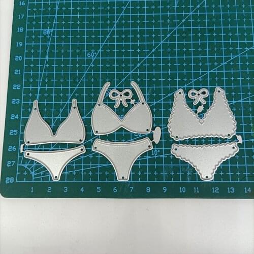 Metal Cutting Dies 3pcs Girl Swimsuits Shape Pattern DIY Stencils Scrapbooking Photo Album Embossing Paper Card Decor New 2021