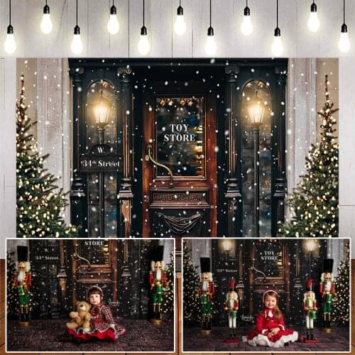 Mocsicka Xmas Photography Background Toy Christmas Tree Store Snowflake Bokeh Backdrops Portrait Photo Decoration Props Studio
