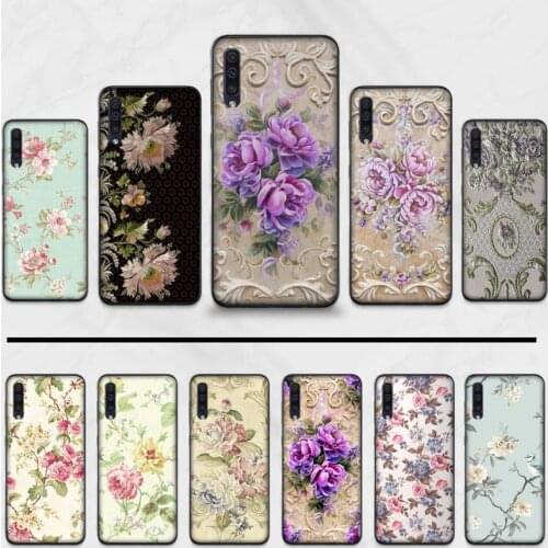 Flower Emboss Black TPU Soft Rubber Phone Cover For Samsung A20 A30 30s A40 A7 2018 J2 J7 prime J4 Plus S5 Note 9 10 Plus