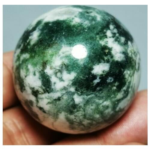 Raw NATURAL Moss Agate QUARTZ Geode CRYSTAL sphere ball HEALING