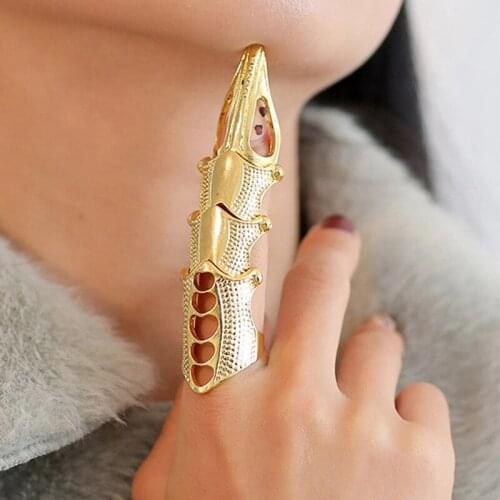 Punk Exaggerated Claw Ring European and American Personality Metal Joints Can Bend Nail Ring Lady Luxury Jewelry Gift