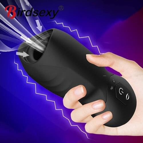 Male Masturbator Penis Pump Vibrator Adult Endurance Exercise Artificial Vagina 10 Speed Penis Delay Trainer Sex Toys for Men