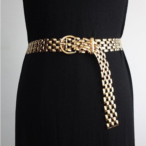 Belt with dress trench coat belt for women Korean version simple fashion jeans accessorized with metal