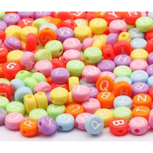 Colorful Mix Acrylic Letter Beads 4x7mm Round Alphabet Spacer Beads For Jewelry Making Diy Necklace Bracelet Accessories Beaded