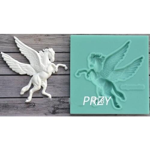 Pegasus horse silicone birthday cake decoration fandont chocolate mold