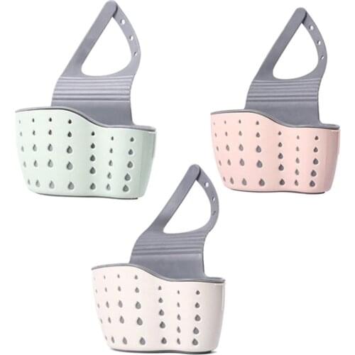 Kitchen Sink Draining Basket Strainer Vegetable Fruit Drainer Suction Cup Sponge Rack Storage ToolSink Filter Shelf for Home