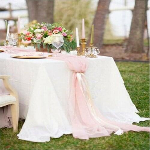 30x305cm Wedding White Chiffon Table Runner Tablecloth Cover Chair Sash Party Decor Chair Sash Party Decor Banquet Chair Sash