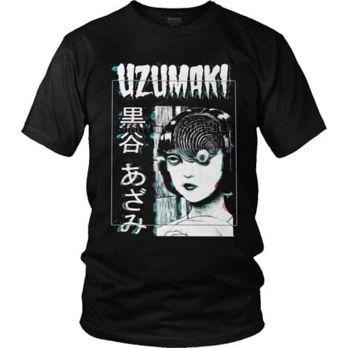 Tomie Junji Ito Uzumaki Tshirts Men Graphic Tee Tops 100% Cotton T Shirt Short Sleeve Horror Manga Anime Azami Kurotani T-shirts