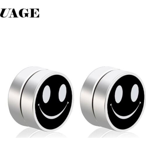 UAGE No Ear Hole Women Men Magnetic Stainless steel Stud Earrings Black Patch Health Jewelry Magnets Of Lazy Paste Slim Patch
